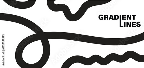 Gradient lines abstract art with black lines on white background