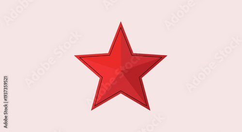 Red Star Icon or Symbol Isolated.