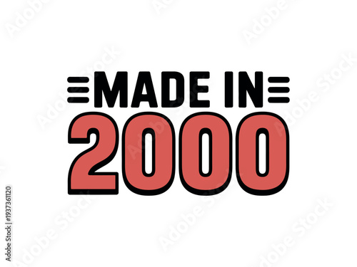 Vintage Made in 2000 Graphic Design Logo