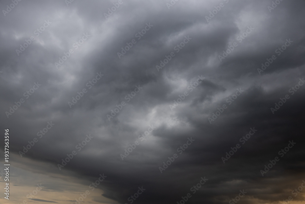Fototapeta premium Thick grey storm clouds in the sky.