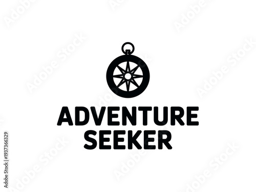 Adventure Seeker Logo with Compass Symbol