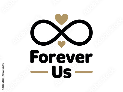 Forever Us Logo with Infinity Symbol and Hearts