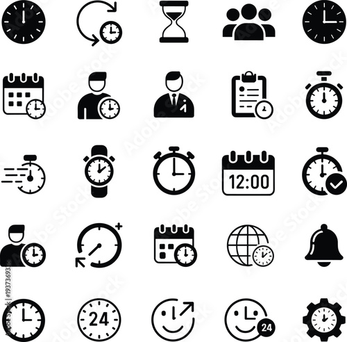 time, clock, schedule, deadline, calendar, stopwatch, timer, productivity, management, appointment, business, reminder, planning, punctual, workflow, organization, countdown, timing, icons, schedule