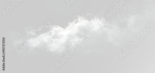 Foto Flowing white smoke trail or steam stream isolated on white background, realisti