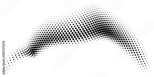 Black Halftone Square Wave Abstract Vector Background, minimal monochrome geometric pattern perfect for corporate presentation website header modern branding poster and print design
