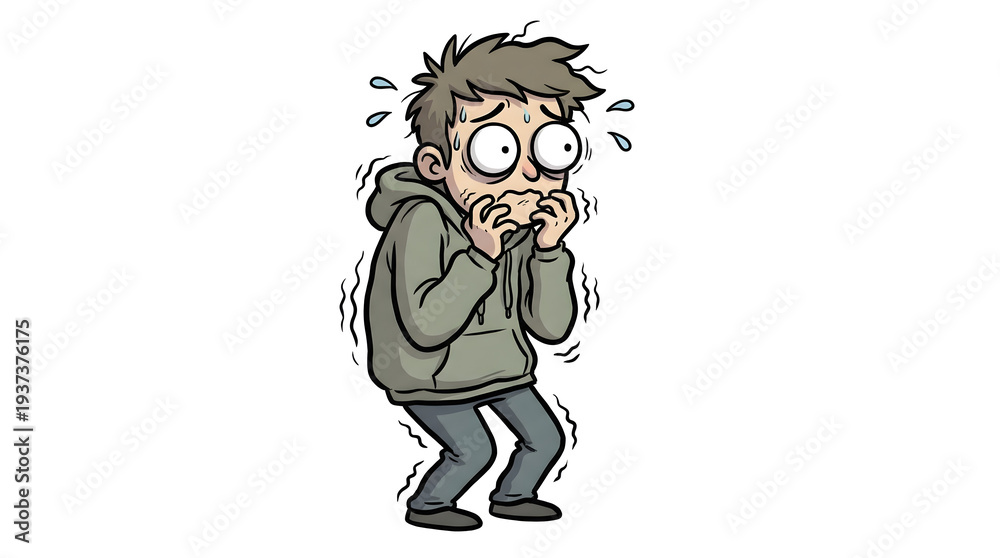 Fototapeta premium Man Experiencing Cold and Discomfort.