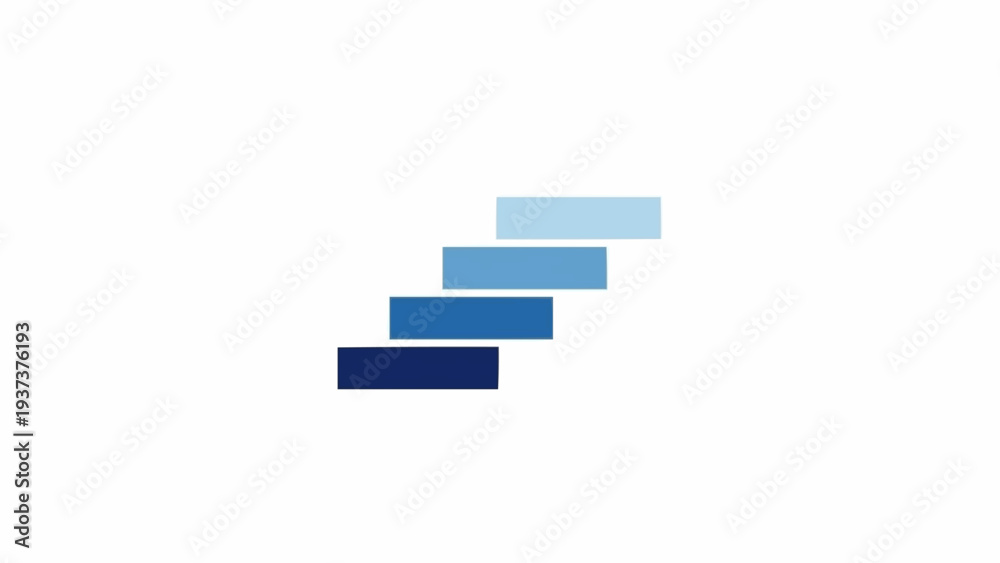 Εκτύπωση καμβά Blue bars in ascending order.