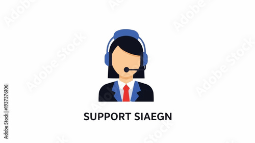 Customer service representative wearing headset.