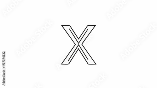 Large Letter X Symbol Mark.