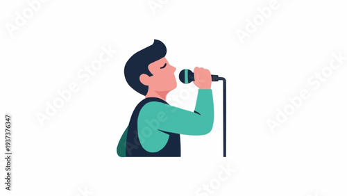 Man singing into a microphone.
