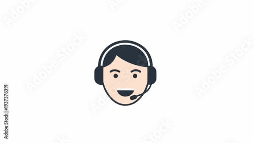 Cartoon customer service representative face.