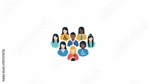 Diverse group of people together.