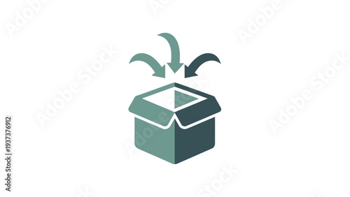 Green gift box with ribbons.