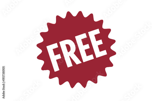 Free Red Starburst Label Icon