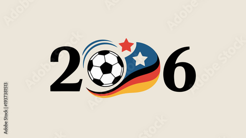 A vibrant graphic displays a soccer ball intertwined with the number 2026 featuring the colors of the armenian flag high quality professional detailed modern elegant stylish