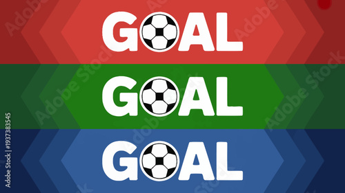 A vibrant graphic displays the word goal repeated three times each instance set against a different colored and textured background high quality professional detailed modern elegant