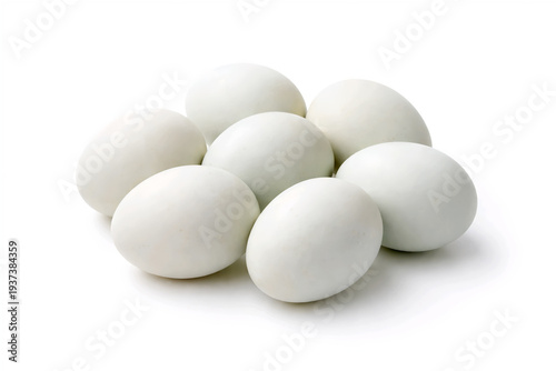 Wallpaper Mural A cluster of salted duck eggs with light blue shells isolated on a white background. Torontodigital.ca