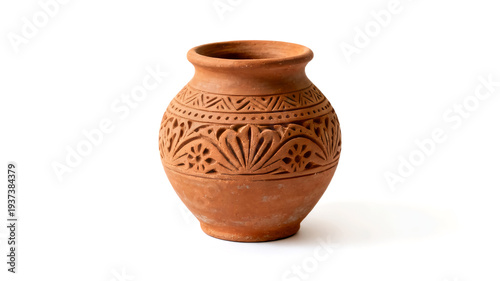 Wallpaper Mural Traditional handmade terracotta clay pot isolated on white background. Torontodigital.ca