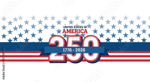 Vector illustration of United States 250th anniversary logo