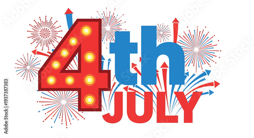 4th of July vector celebration graphic