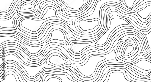 Topographic map lines pattern on white background.