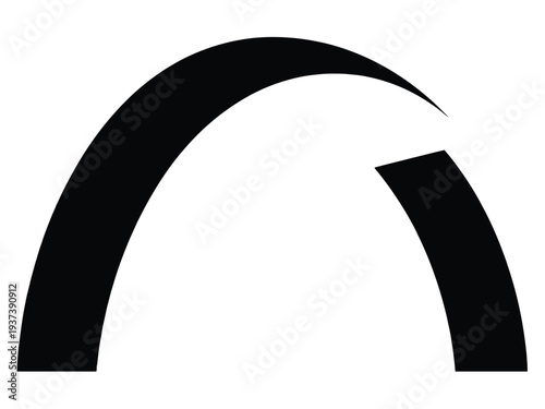 Black Broken Arch Shape Design