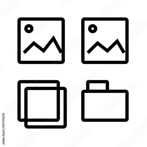 Modern Photo Gallery & Image Collection Line SVG Icon Set