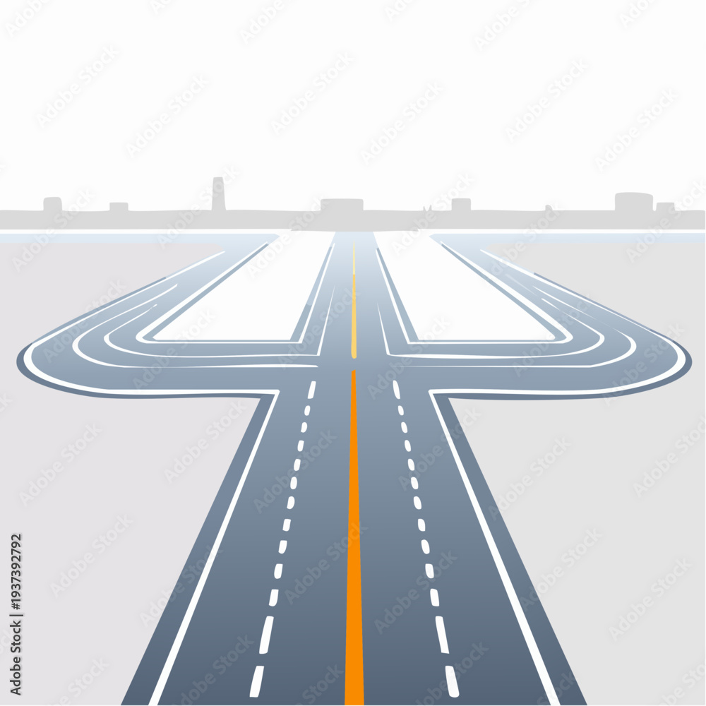 Fototapeta premium Racing track road vector traffic marking line