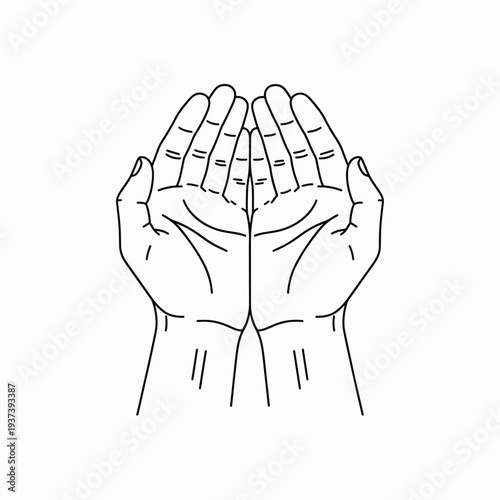 Hands Together in Prayer Position.