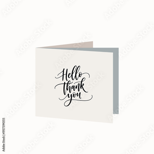 Greeting Card with Hello Thank You Message.