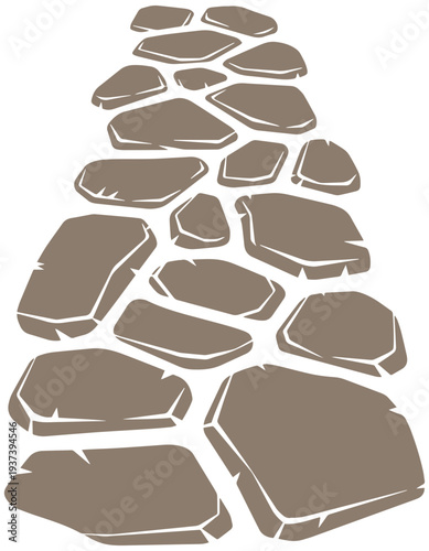 Brown stone pathway leading upwards in rustic style