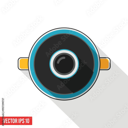 Camera Lens with Blue Ring and Handles.