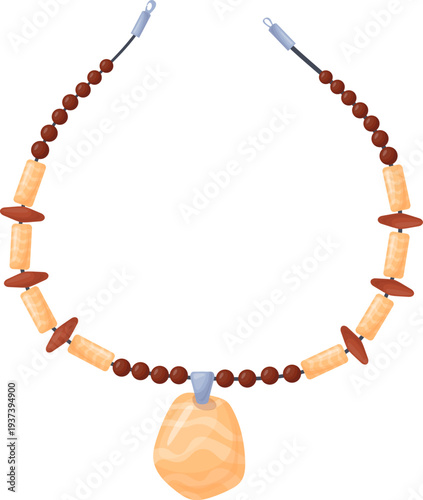 Gemstone necklace. Decorative ethnic style gemstone jewelry