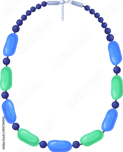 Glamour necklace. Lady fashion accessory cartoon icon