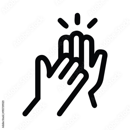 Hand pressing button with lines indicating action happening  interface element for digital design