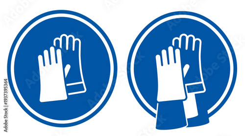 Protective Gloves Icon Set for Safety and Work. Vector Illustrations. EPS Editable