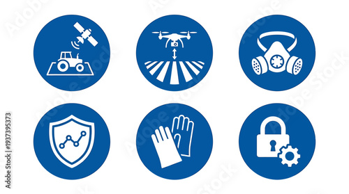 Safety Icon Set for PPE Protection and Security Concept. Vector Illustrations. EPS Editable