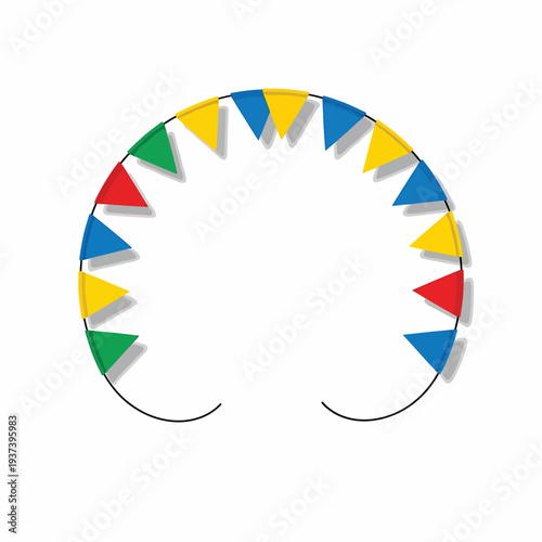 Colorful Party Bunting Garland on String.