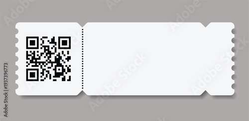Admit ticket mockup. Empty flat template Ticket. For cinema, sale coupon, circus, theater, festival. Minimalist coupon. Isolated background