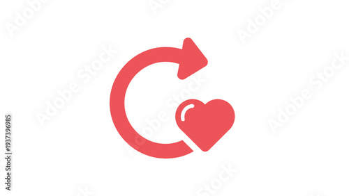 Red Heart Icon with Circular Arrow.