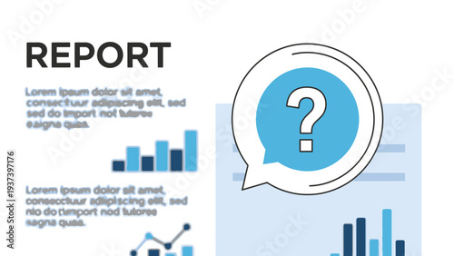 Question Mark in Speech Bubble with Graphs.