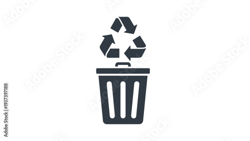 Recycling Bin with Recycling Symbol.