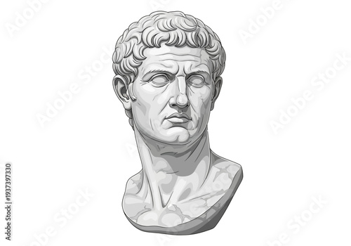 Ancient Roman Marble Bust of Man.