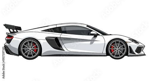 Modern Sports Car Side View – Luxury Supercar Vector Illustration