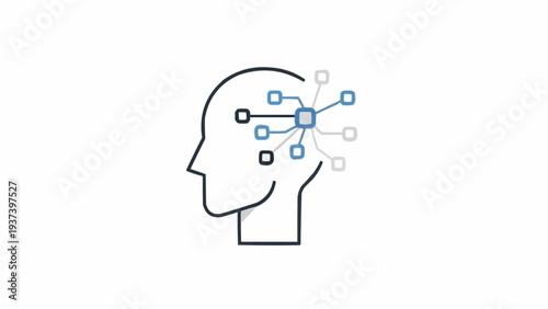 Thinking Brain with Digital Connections.