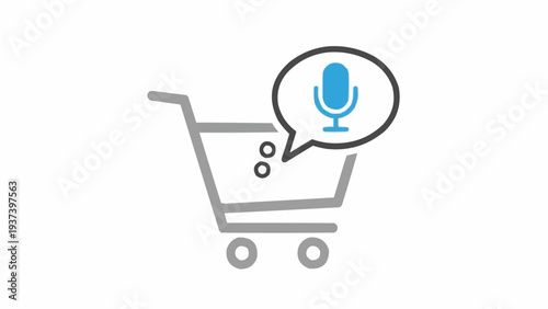Shopping cart with voice command.