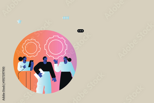 Art & Illustration Person Using Smartphone with Social Media Notifications