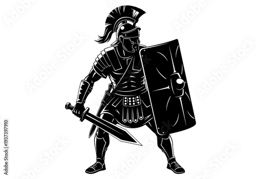 Ancient Greek Hoplite Warrior in Armor.