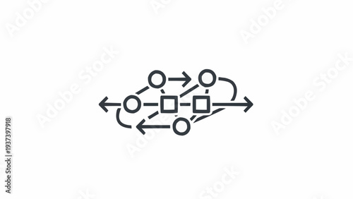 Simple Network Diagram with Arrows and Shapes.