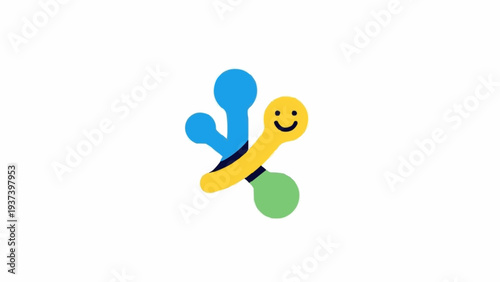 Smiling Cartoon Pacifier Toy Object.